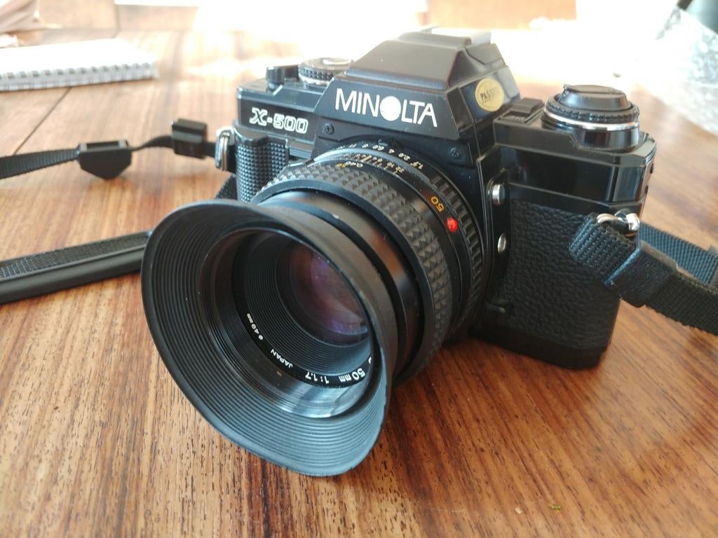 Minolta X-500 + 1.7/50 + Tamron 3.8/80-210 CF BBAR MACRO MC, Ophalen, Spiegelreflex, Minolta