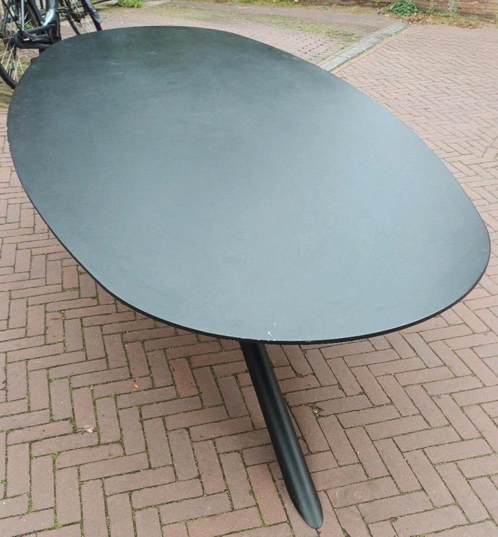 Eettafel vergadertafel tafel zwart mdf staal 280 bij 130, Huis en Inrichting, Tafels | Eettafels, Gebruikt, 100 tot 150 cm, 200 cm of meer