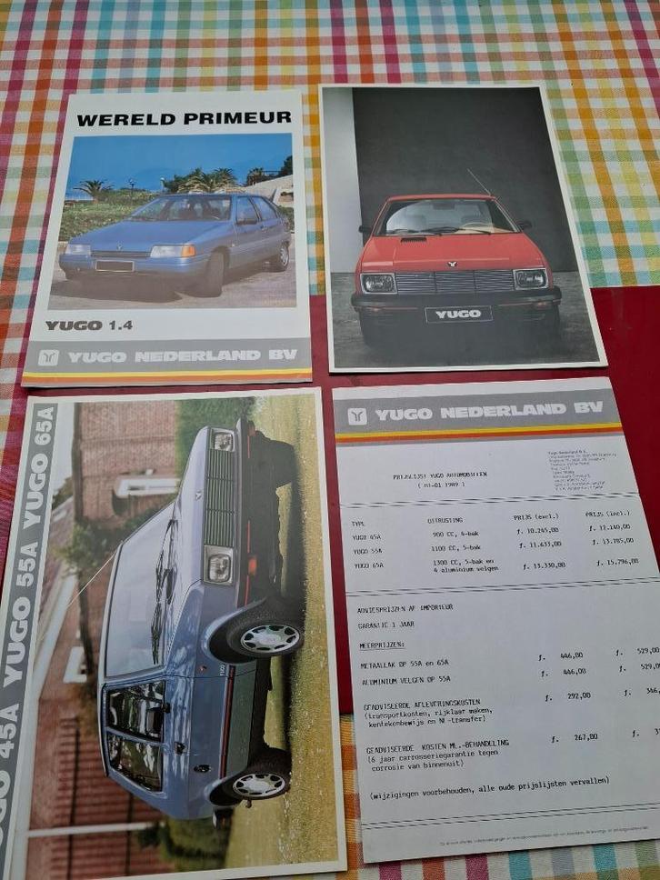 NL folderset Yugo 45-55-65 en 1.4 Sana, Boeken, Auto's | Folders en Tijdschriften, Nieuw, Overige merken, Verzenden