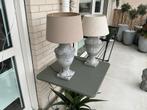 Set van twee Brocante lampen , met bijpassende lampenkappen, Huis en Inrichting, Lampen | Vloerlampen, Ophalen of Verzenden, Gebruikt