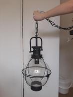 Hanglamp scheepslamp, glas en metaal, industrieel, Huis en Inrichting, Lampen | Hanglampen, Industrieel, Zo goed als nieuw, Ophalen