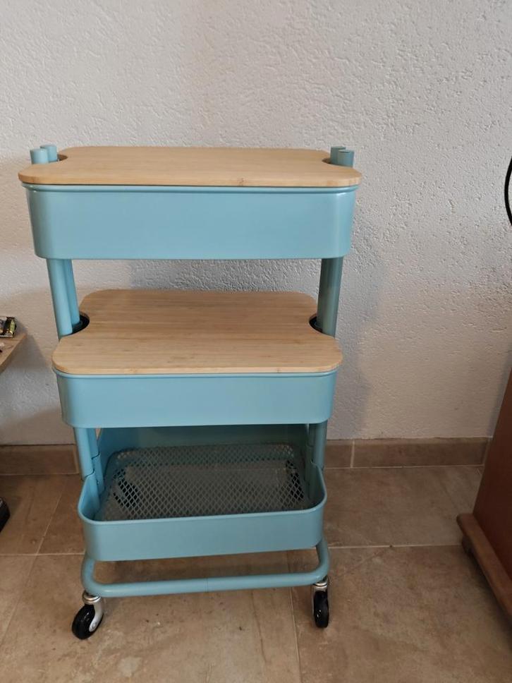 Ikea Raskog lichtblauw met Deksel - Prima Staat!, Huis en Inrichting, Kasten | Overige, Ophalen