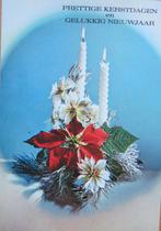 Prettige kerstdagen - kerststukje met twee witte kaarsen, Verzenden, 1960 tot 1980, Gelopen, Overige thema's