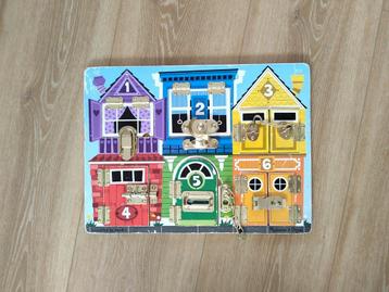 Melissa&Doug sloten puzzel 6 deurtjes beschikbaar voor biedingen