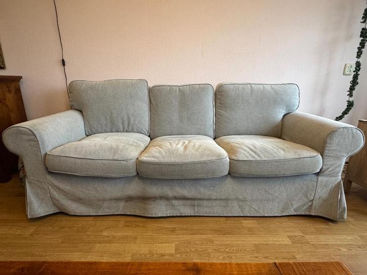 3 Zitsbank IKEA EKTORP Tallmyra (grijs), Huis en Inrichting, Banken | Bankstellen, Zo goed als nieuw, Rechte bank, Driepersoons