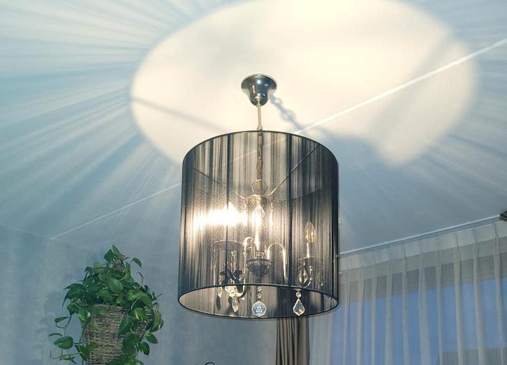 hanglamp kroonluchter, Huis en Inrichting, Lampen | Hanglampen, Gebruikt, Minder dan 50 cm, Stof, Ophalen of Verzenden