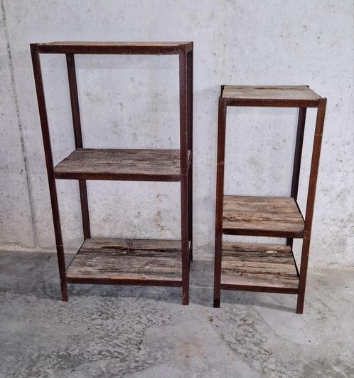 Antieke Industriële Wandrekken Set, Huis en Inrichting, Woonaccessoires | Wandplanken en Boekenplanken, Gebruikt, Ophalen