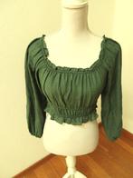 J57 PULL & BEAR nieuwe korte blouse top groen + wit M = 36, Kleding | Dames, Blouses en Tunieken, Nieuw, Ophalen of Verzenden