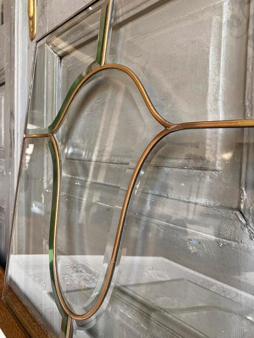 Antiek facet geslepen glas in lood - Twee stuks!, Doe-het-zelf en Verbouw, Glas en Ramen, Gebruikt, Overige typen, Minder dan 80 cm