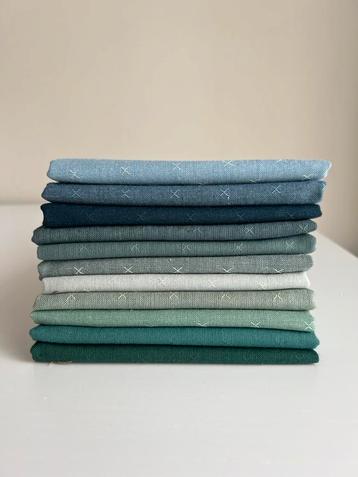 Fableism quiltstoffen bundel - 11 FQ pack blauw/groen beschikbaar voor biedingen