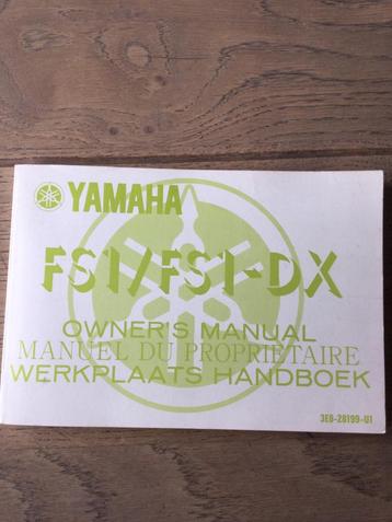 YAMAHA FS1/FS1/DX werkplaatshandboek.