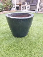 Mooie donkergroene geglazuurde pot, Tuin en Terras, Bloembakken en Plantenbakken, Ophalen, Steen, Minder dan 30 cm, Minder dan 60 cm