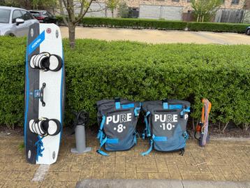 Complete Kiteset Gaastra 8m + 10m + bar + F-One Trax board  beschikbaar voor biedingen