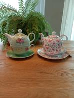 Theepotjes met kop en schotel van Clayre & Eef, Huis en Inrichting, Keuken | Servies, Nieuw, Ophalen of Verzenden, Overige stijlen