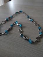 Ketting glaskralen, Ophalen of Verzenden, Zo goed als nieuw, Blauw, Overige materialen