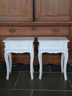 Set van 2 witte nachtkastjes, Gebruikt, Minder dan 45 cm, Ophalen of Verzenden, Minder dan 55 cm