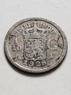 Nederlands-Indië 1/10 Gulden 1928 zilver, Zilver, Ophalen of Verzenden, 10 cent, Koningin Wilhelmina