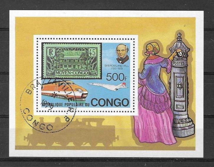 Congo-Brazzaville Michel blok 19 gestempeld  ROWLAND HILL, Postzegels en Munten, Postzegels | Afrika, Gestempeld, Overige landen