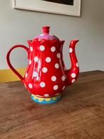 Oilily theepot Douwe Egberts rood witte stippen servies, Huis en Inrichting, Keuken | Servies, Overige typen, Ophalen of Verzenden