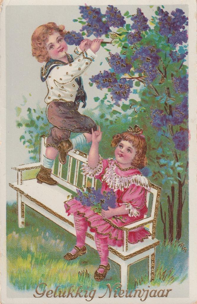 RELIEF GOUDOPDRUK KERST JAREN 20 ZEER MOOIE OUDE KAART KJ25, Verzamelen, Ansichtkaarten | Themakaarten, Gelopen, 1920 tot 1940