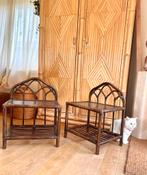 Set vintage bamboe nachtkastjes jaren ’70 zeldzame set, Ophalen of Verzenden, Hout, Minder dan 45 cm