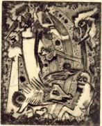 Cor de Wolff aquatint en droge naald "Ruimtevaart", Antiek en Kunst, Kunst | Etsen en Gravures, Ophalen