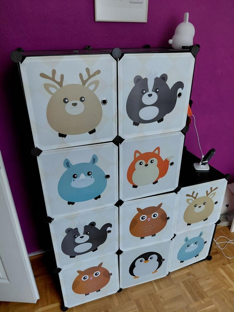Leuke kunststof kinderkast met dierenmotieven, Gebruikt, Minder dan 50 cm, Ophalen, Minder dan 90 cm