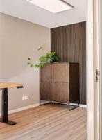 Stijlvolle kast met metalen frame en gerookt eiken, Ophalen, Met plank(en), 100 tot 150 cm, Eikenhout