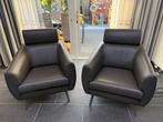 2x Montel Fauteuil van echt leer. Kleur grijs., Huis en Inrichting, Fauteuils, Ophalen, Zo goed als nieuw, Leer, 75 tot 100 cm