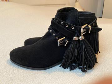 ZGAN zwarte dames enkellaarzen kwastjes suède leer maat 39 beschikbaar voor biedingen