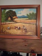 Antieke handgeschilderde gesigneerd schilderij overgrootvade, Antiek en Kunst, Ophalen of Verzenden