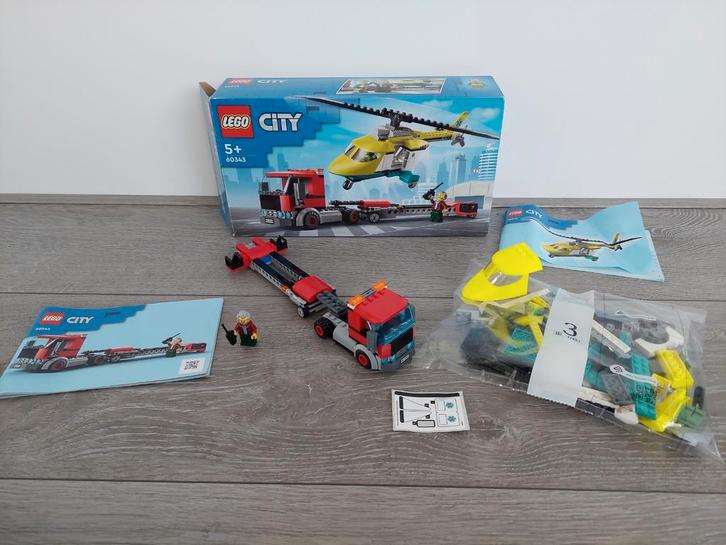 Lego City 60343 reddingshelikopter transport, Kinderen en Baby's, Speelgoed | Duplo en Lego, Zo goed als nieuw, Lego, Complete set