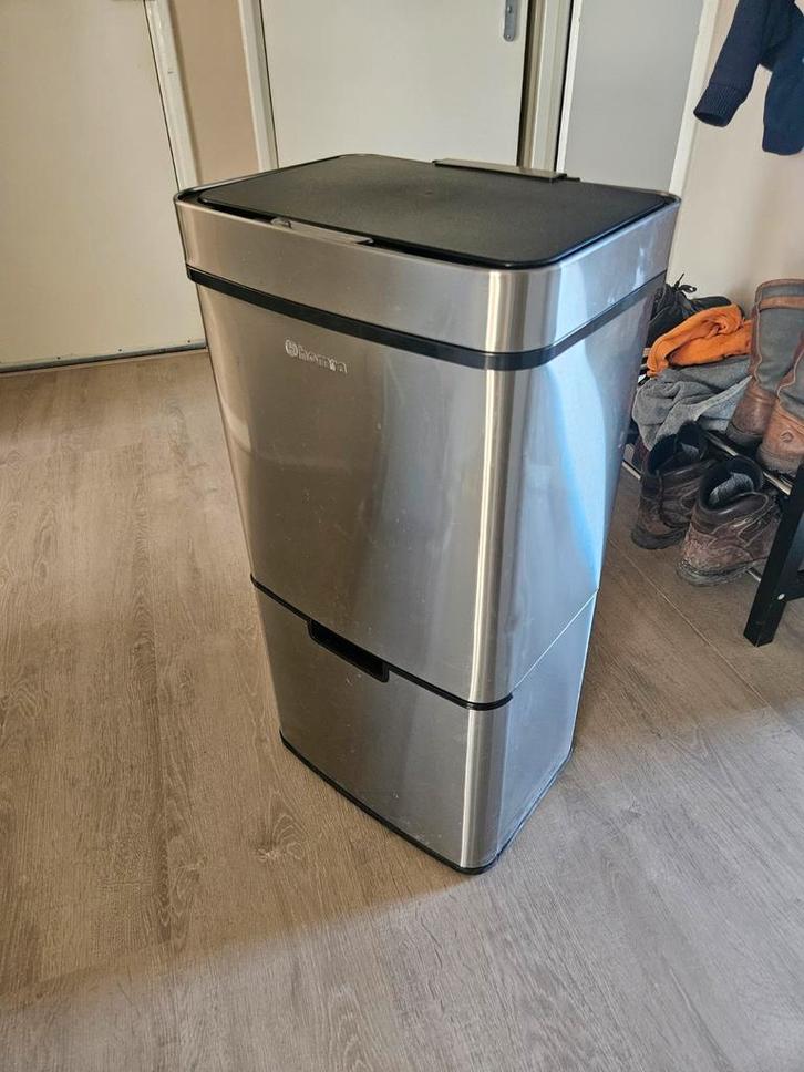 Afvalscheidingsbak - Compleet Systeem; sensor;, Huis en Inrichting, Woonaccessoires | Prullenbakken, Zo goed als nieuw, Rvs, 75 cm of meer