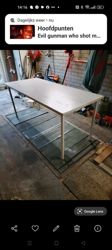 Tafel met afneembare poten - 170x75 cm, Huis en Inrichting, Tafels | Eettafels, Gebruikt, 50 tot 100 cm, 150 tot 200 cm, Modern