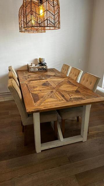 Rivièra Maison robuuste eettafel + 6 stoelen beschikbaar voor biedingen