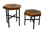 Set van twee vintage plantentafeltjes jaren 80, Vintage, Minder dan 45 cm, Minder dan 55 cm, Gebruikt