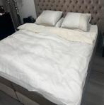 Beddengoed 180x200 Katoen Satijn, Huis en Inrichting, Slaapkamer | Beddengoed, Gebruikt, Wit, Dekbedovertrek, Tweepersoons