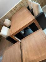 Mooie set: eiken eettafel, stoelen + salontafels, Huis en Inrichting, Complete inboedels, Ophalen