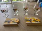4 Chouffe bierglazen met bijpassende bier vilten, Ophalen, Zo goed als nieuw, Glas of Glazen, Overige merken