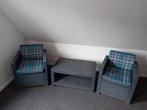 Tuinset, 2 zitplaatsen, Kunststof, Gebruikt, Bijzettafel