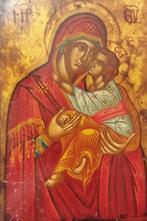 Prachtige handgeschilderde icoon, Antiek en Kunst, Antiek | Religie, Ophalen of Verzenden