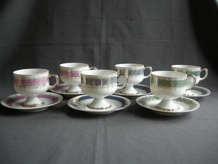 6 kop & schotels, Antiek en Kunst, Antiek | Servies los, Ophalen of Verzenden