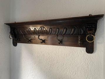 massief eiken KAPSTOK donker eik NIEUWSTAAT! vintage antiek beschikbaar voor biedingen
