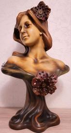 vrouwen buste 1920 gesign. Goldschneider Art nouveau 56 cm., Ophalen