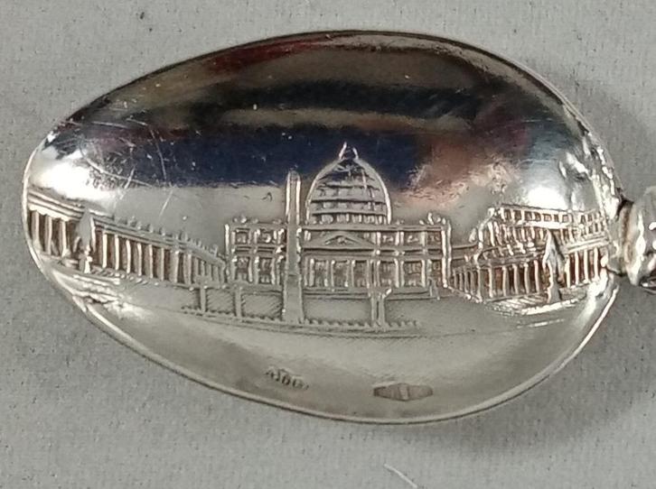 theelepel souvenir Rome Massief 800 zilver, Antiek en Kunst, Antiek | Goud en Zilver, Zilver, Ophalen of Verzenden