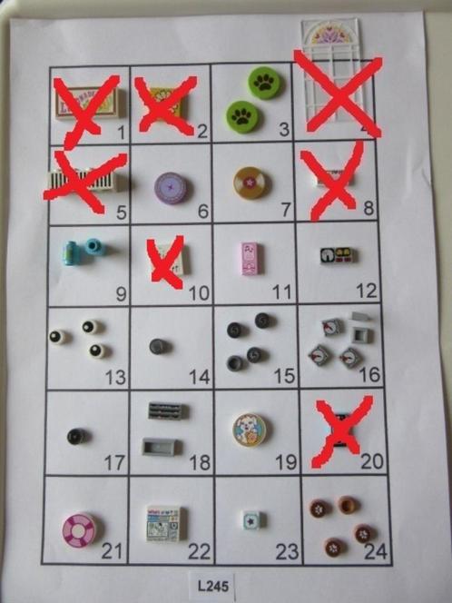 L245 LEGO FRIENDS STENEN TEGELS MET OPDRUK, Kinderen en Baby's, Speelgoed | Duplo en Lego, Gebruikt, Lego, Losse stenen, Ophalen of Verzenden