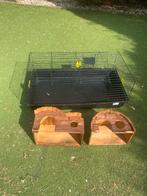 Cavia hok + huisjes., Minder dan 75 cm, Zo goed als nieuw, Hok, Cavia