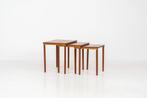 Set van 3 vintage nesttafels van E.W. Bach, 45 tot 60 cm, Minder dan 55 cm, Rond, Ophalen of Verzenden