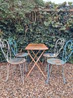 Brocante tuinsetje - decoratief, Tuin en Terras, Tuinsets en Loungesets, Ophalen, Gebruikt, Tuinset, Eettafel