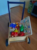 Houten loopkar gevuld met houten speelgoed, Kinderen en Baby's, Gebruikt, Ophalen, Duw- of Trekspeelgoed